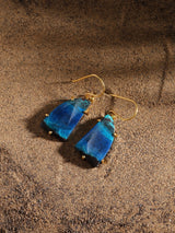 Chrysocolla Gold Plated Sterling Silver Hook Earrings