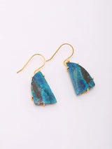 Chrysocolla Gold Plated Sterling Silver Hook Earrings