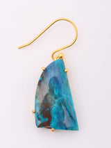 Chrysocolla Gold Plated Sterling Silver Hook Earrings