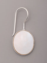 Oval Mother of Pearl Sterling Silver Hook Earrings