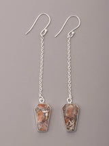 Sunstone and Copper Sterling Silver Dangler Earrings