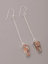 Sunstone and Copper Sterling Silver Dangler Earrings