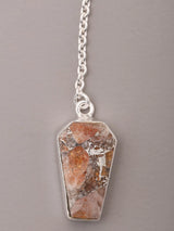 Sunstone and Copper Sterling Silver Dangler Earrings