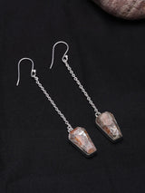 Sunstone and Copper Sterling Silver Dangler Earrings