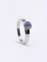 Tanzanite Sterling Silver Ring with Round Stone Setting