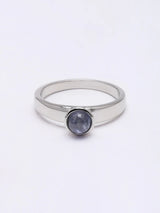 Tanzanite Sterling Silver Ring with Round Stone Setting