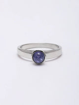 Tanzanite Sterling Silver Ring with Round Stone Setting