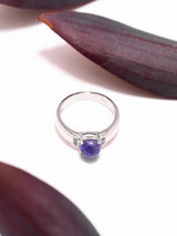 Tanzanite Sterling Silver Ring with Round Stone Setting