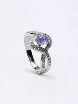 Cabochon Tanzanite Wave Sterling Silver Ring