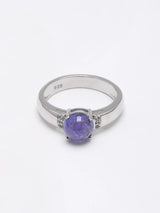 Cabochon Tanzanite Sterling Silver Ring