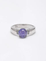 Cabochon Tanzanite Sterling Silver Ring