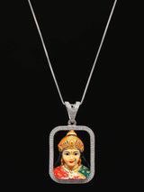 Goddess Chehar Meenakari Sterling Silver Pendant