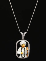 Meenakari Jalaram Bapa Sterling Silver Pendant