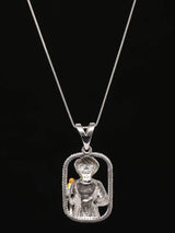 Meenakari Jalaram Bapa Sterling Silver Pendant