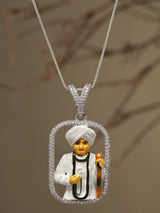 Meenakari Jalaram Bapa Sterling Silver Pendant