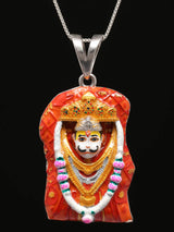 Hanuman Dada Meenakari Enamel Sterling Silver Pendant
