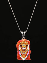 Hanuman Dada Meenakari Enamel Sterling Silver Pendant