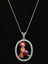 Mama Dev Meenakari Enamel Sterling Silver Pendant