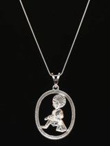 Mama Dev Meenakari Enamel Sterling Silver Pendant