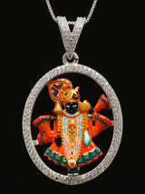 Meenakari Dwarkadhish Krishna Sterling Silver Pendant