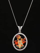 Meenakari Dwarkadhish Krishna Sterling Silver Pendant
