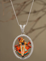 Meenakari Dwarkadhish Krishna Sterling Silver Pendant