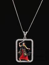 Mogul Goddess Sterling Silver Stone Studded Pendant