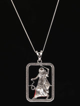 Mogul Goddess Sterling Silver Stone Studded Pendant
