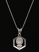 Lord Hanuman Face Stone Studded Sterling Silver Pendant