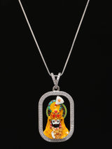 Ramdev Pir Baba Meenakari Sterling Silver Pendant