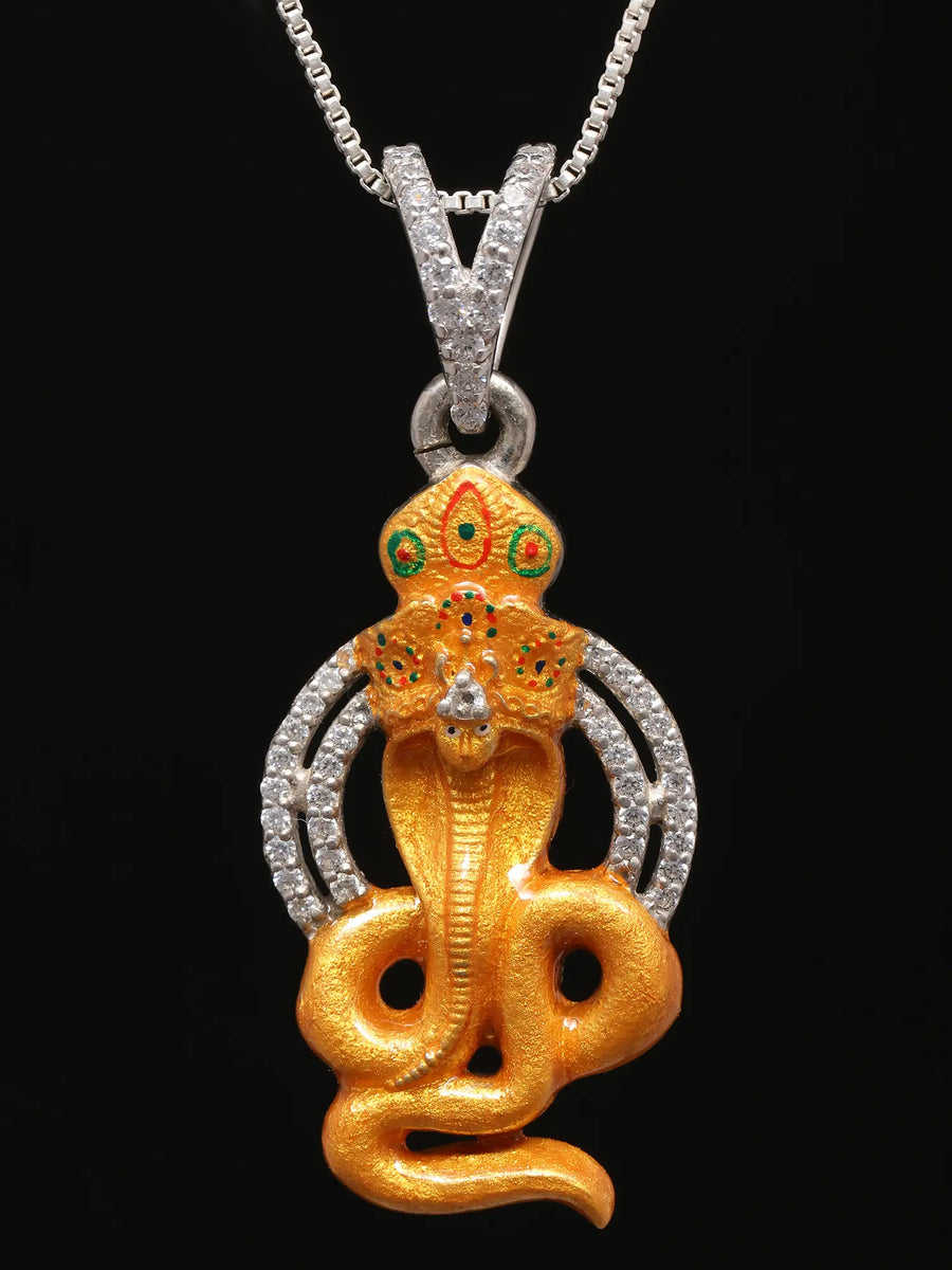 Goga Maharaj Folk Deity Stone Studded Sterling Silver Pendant