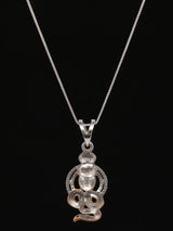 Goga Maharaj Folk Deity Stone Studded Sterling Silver Pendant