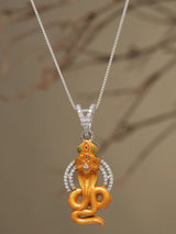 Goga Maharaj Folk Deity Stone Studded Sterling Silver Pendant