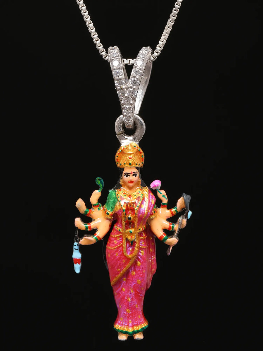 Mata Shadi Goddess Durga Sterling Silver Pendant