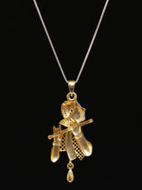Meenakari Fluted Krishna Sterling Silver Pendant