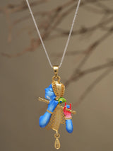 Meenakari Fluted Krishna Sterling Silver Pendant