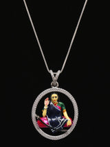Mogul Goddess Meenakari Enamelled Sterling Silver Pendant