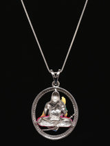 Mogul Goddess Meenakari Enamelled Sterling Silver Pendant