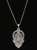 Meenakari Hanuman Face Sterling Silver Pendant