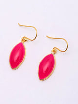 Marquise Pink Chalcedony Gold Plated Sterling Silver Earrings
