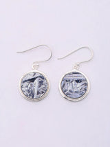 Pyrite Round Sterling Silver Hook Earrings