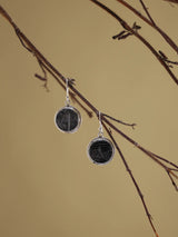 Pyrite Round Sterling Silver Hook Earrings