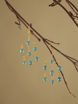 Sky Blue Topaz Gold Plated Sterling Silver Chandelier Earrings