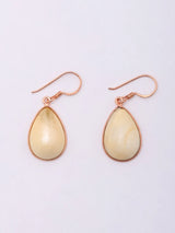 Rose Gold Plated Sterling Silver Teardrop Pearl Hook Earrings