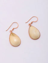 Rose Gold Plated Sterling Silver Teardrop Pearl Hook Earrings