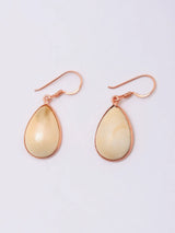 Rose Gold Plated Sterling Silver Teardrop Pearl Hook Earrings