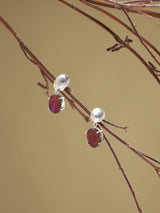Titanium Druzy Sterling Silver Drop Earrings