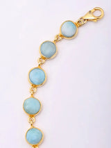 Cabochon Larimar Gold Plated Sterling Silver Bracelet