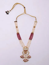 Kundan Ganesha Multi Strand Beaded Necklace and Earrings Set