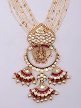 Kundan Ganesha Multi Strand Beaded Necklace and Earrings Set